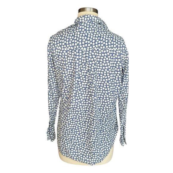 GRAYSON The Hero Blue White Floral Long Sleeve Button Down Shirt Women's 2 US S - Picture 4 of 8